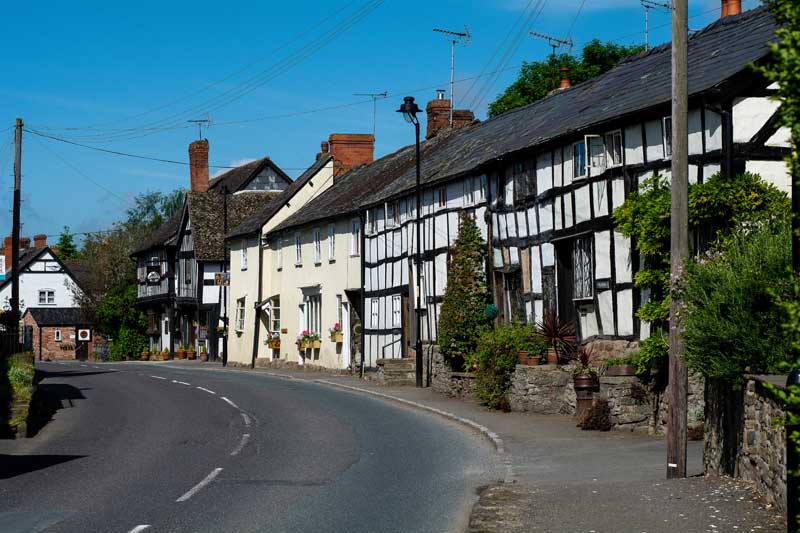 Black and white houses in Pembridge